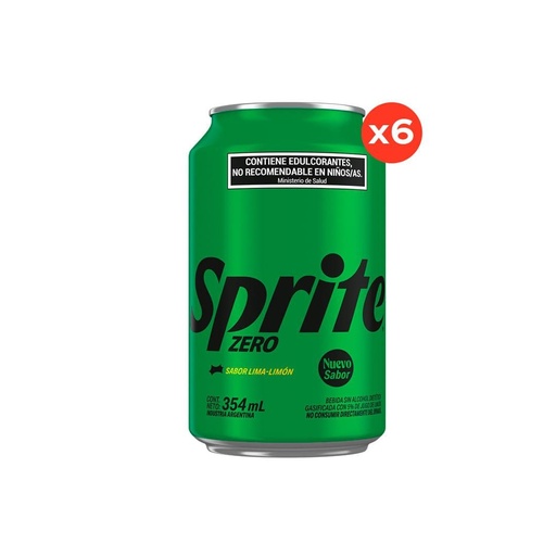 [113033] Gaseosa Sprite Zero Lata 354ml x 6u