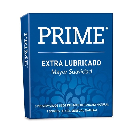 [301014] Preservativos Prime Extralubricante Display x 3 Preservativos  x 1u