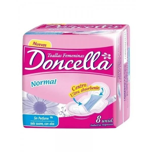 [301044] Toallas Femeninas Pocket Con Alas Suave Con Deo Doncella Display X8U Caja De 50 Display  x 50u