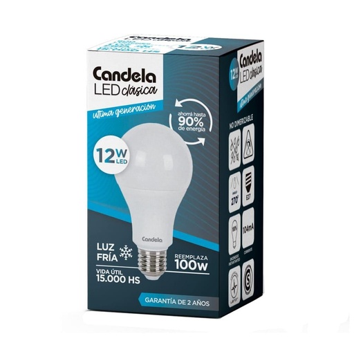 [401002] Lampara Led Candela 12W Fria  x 5u