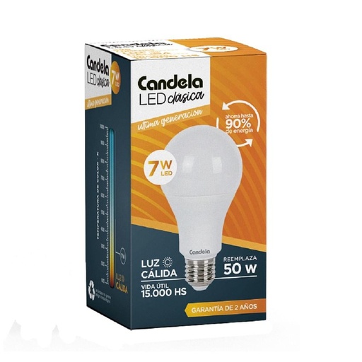[401004] Lampara Led Candela 7W Calida  x 5u