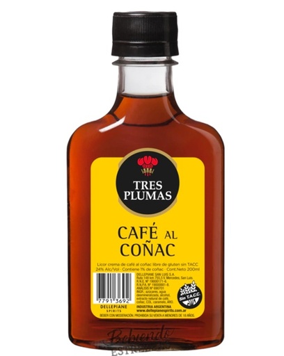 [117052] Licor Tres Plumas Cafe al cognac Petaca 200ml x 12u