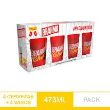 [402001] Merchandising 4 Vasos Brahma Platico + 4 Latas  x 1u