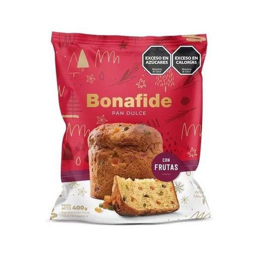 [222011] Pan Dulce Con Frutas Bonafide 400gr x 6u