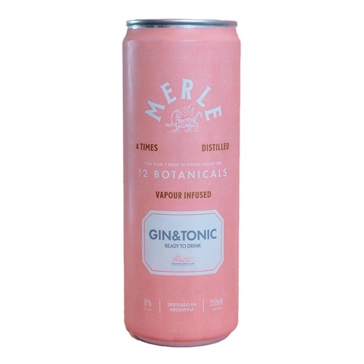 [106030] Lata Merle RDT Gin Tonic 12 Botanicos 355ml x 1u