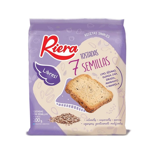 [224023] Tostadas 7 Semillas Riera  200gr x 18u