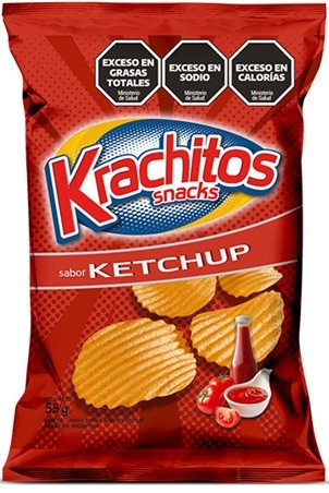 [228085] Papas Fritas Corte Americano Sabor Ketchup Krachitos 55gr x 24u