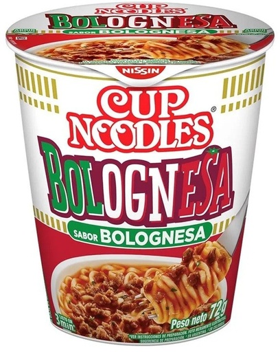 [215014] Nisin Cup Noodles Bolognesa 71gr x 1u