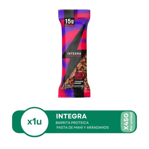 [205016] Integra Barra Pasta de Maní con Arándanos 45gr x 10u